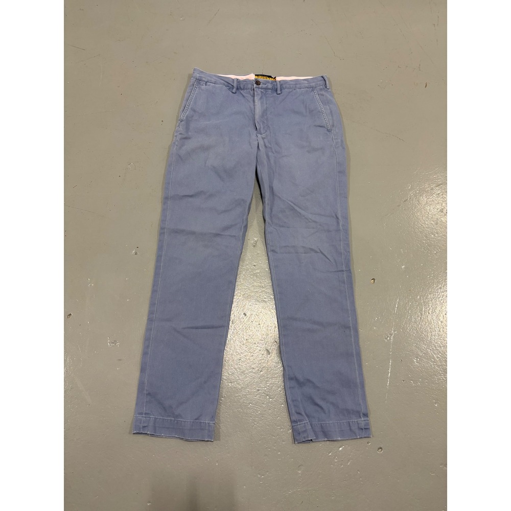 Ralph Lauren Rugby Mens Chino Pants Blue Cotton Twill Straight Leg Size 32